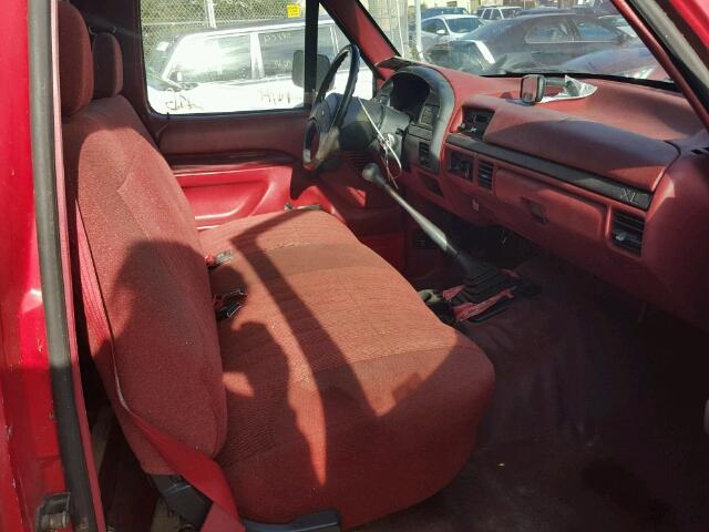 1FTDF15Y0PNB12900 - 1993 FORD F150 RED photo 5