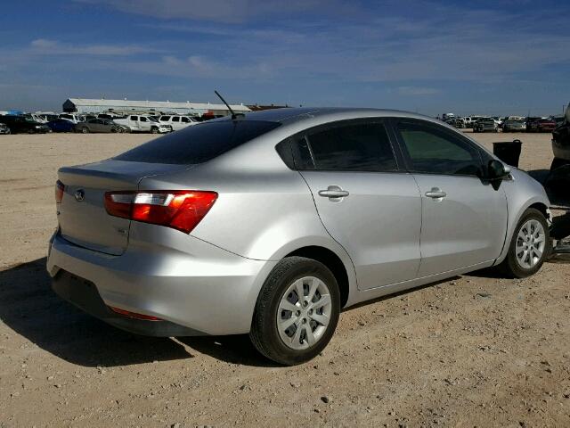 KNADM4A30G6577296 - 2016 KIA RIO LX SILVER photo 4