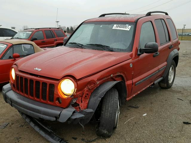 1J4GL48K27W522164 - 2007 JEEP LIBERTY SP RED photo 2