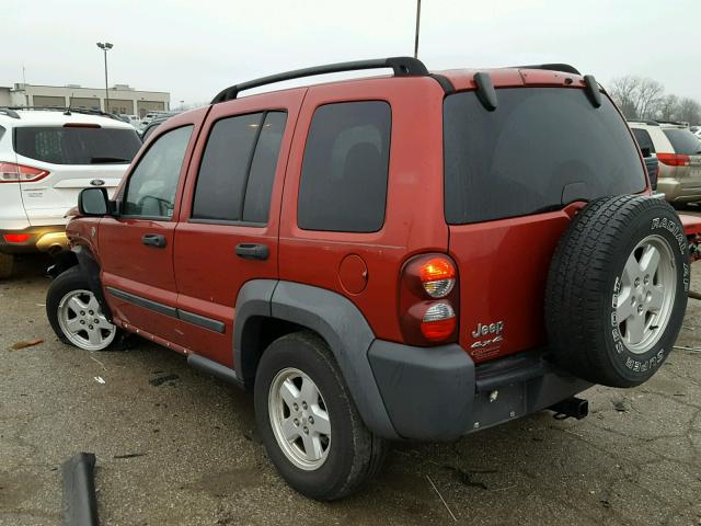 1J4GL48K27W522164 - 2007 JEEP LIBERTY SP RED photo 3