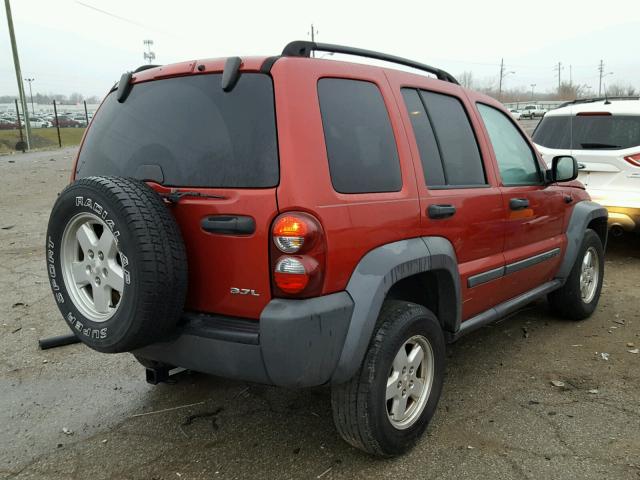 1J4GL48K27W522164 - 2007 JEEP LIBERTY SP RED photo 4