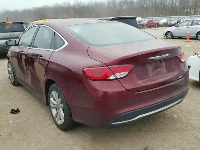 1C3CCCAB8FN622738 - 2015 CHRYSLER 200 LIMITE MAROON photo 3