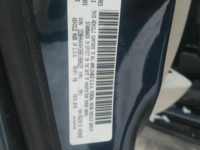 1D8HN44H38B180622 - 2008 DODGE GRAND CARA BLUE photo 10