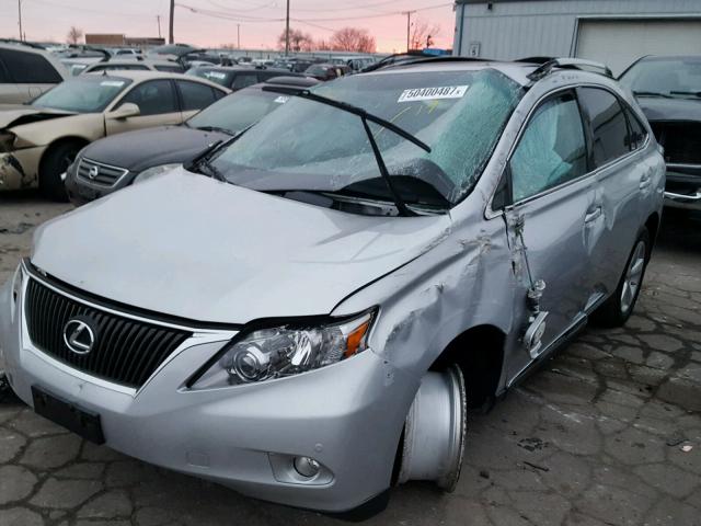 2T2BK1BA6AC035272 - 2010 LEXUS RX 350 SILVER photo 2