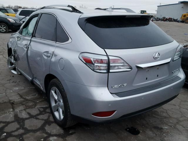 2T2BK1BA6AC035272 - 2010 LEXUS RX 350 SILVER photo 3