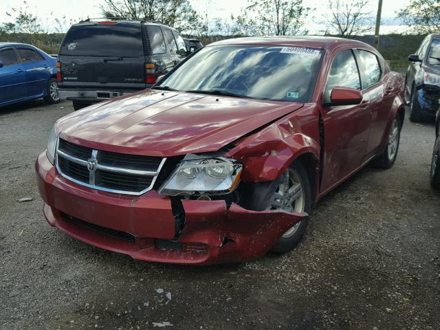 1B3CC1FB9AN206054 - 2010 DODGE AVENGER EX RED photo 2