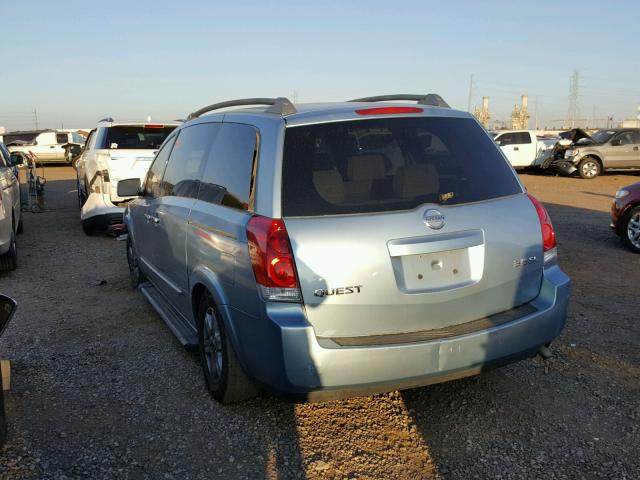 5N1BV28U54N326412 - 2004 NISSAN QUEST S BLUE photo 3