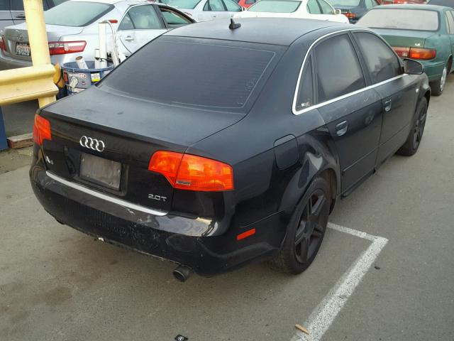 WAUAF78E08A038407 - 2008 AUDI A4 2.0T BLACK photo 4