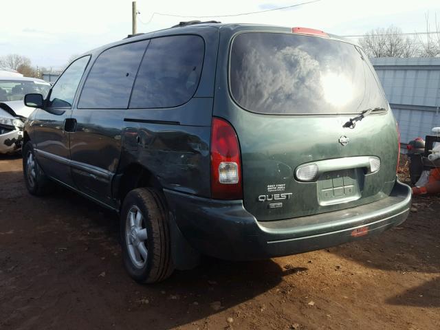 4N2ZN16T41D801781 - 2001 NISSAN QUEST SE GREEN photo 3