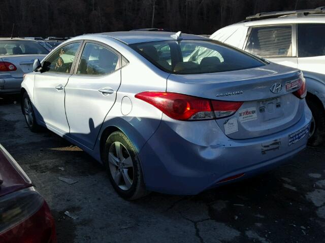 KMHDH4AE1CU321940 - 2012 HYUNDAI ELANTRA GL BLUE photo 3