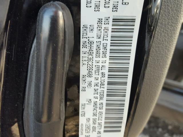 1J8HH48K36C226400 - 2006 JEEP COMMANDER შავი ფოტო 10