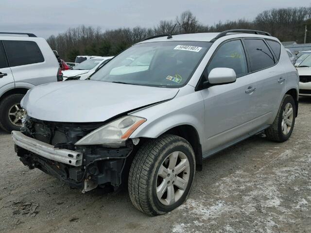 JN8AZ08W17W623870 - 2007 NISSAN MURANO SL SILVER photo 2