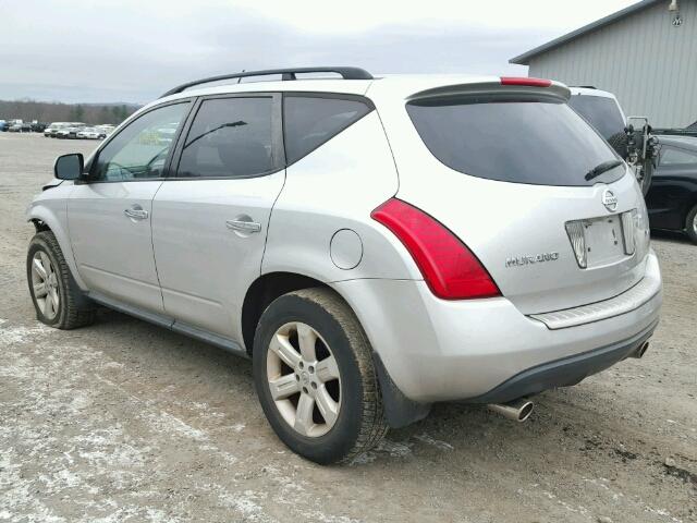 JN8AZ08W17W623870 - 2007 NISSAN MURANO SL SILVER photo 3