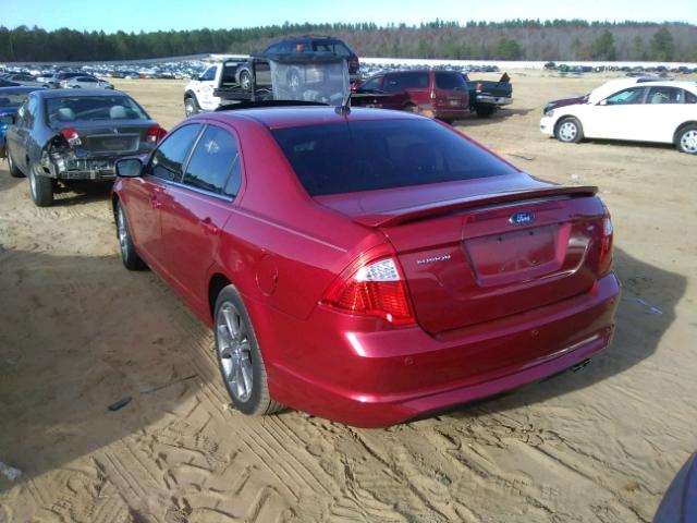 3FAHP0HA1CR298922 - 2012 FORD FUSION SE RED photo 3