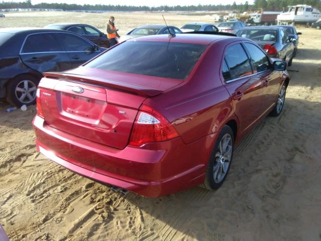 3FAHP0HA1CR298922 - 2012 FORD FUSION SE RED photo 4