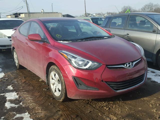 5NPDH4AEXGH683673 - 2016 HYUNDAI ELANTRA SE RED photo 1