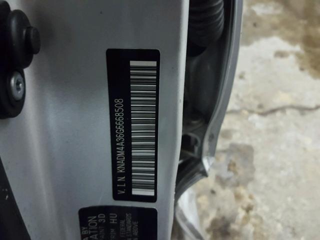 KNADM4A36G6668508 - 2016 KIA RIO LX Արծաթագույն լուսանկար 10
