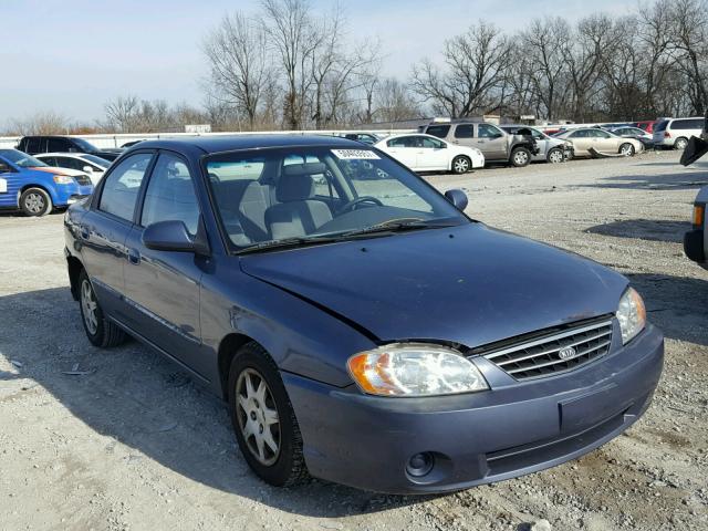 KNAFB121025168661 - 2002 KIA SPECTRA BA BLUE photo 1