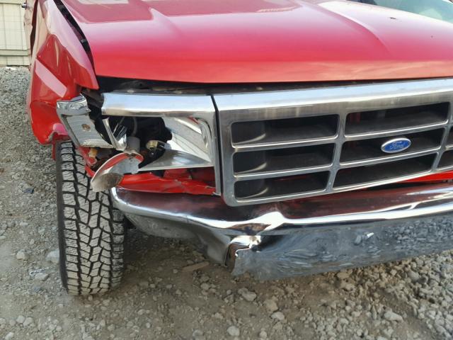 1FTEF14N1TLB74047 - 1996 FORD F150 RED photo 9