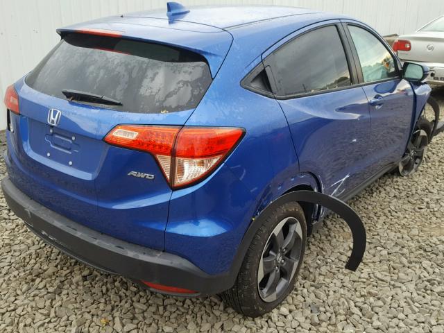 3CZRU6H5XJM715391 - 2018 HONDA HR-V EX BLUE photo 4