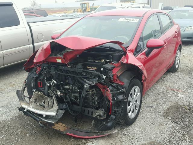 KNADM4A36F6468498 - 2015 KIA RIO LX RED photo 2