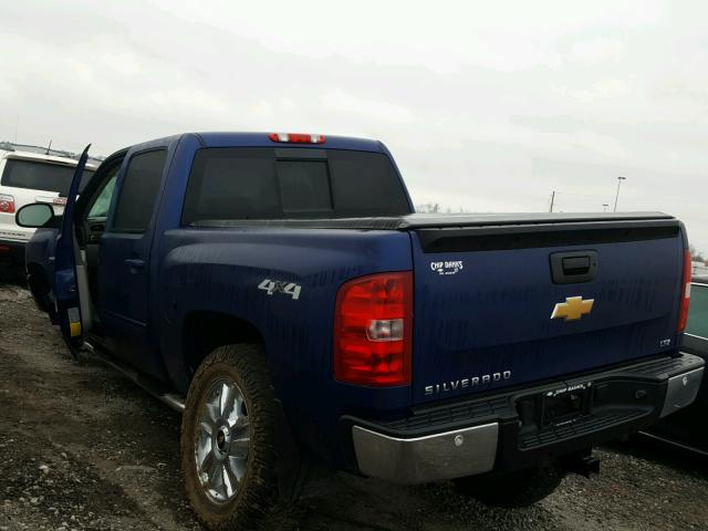 3GCPKTE72DG307283 - 2013 CHEVROLET SILVERADO BLUE photo 3