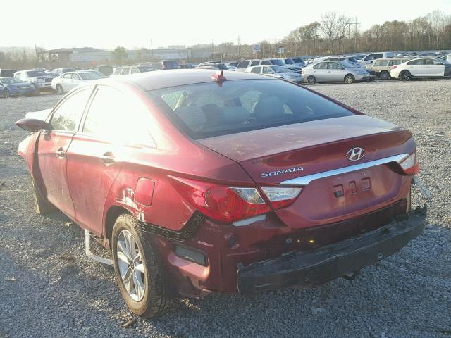 5NPEB4AC7DH726432 - 2013 HYUNDAI SONATA GLS RED photo 3