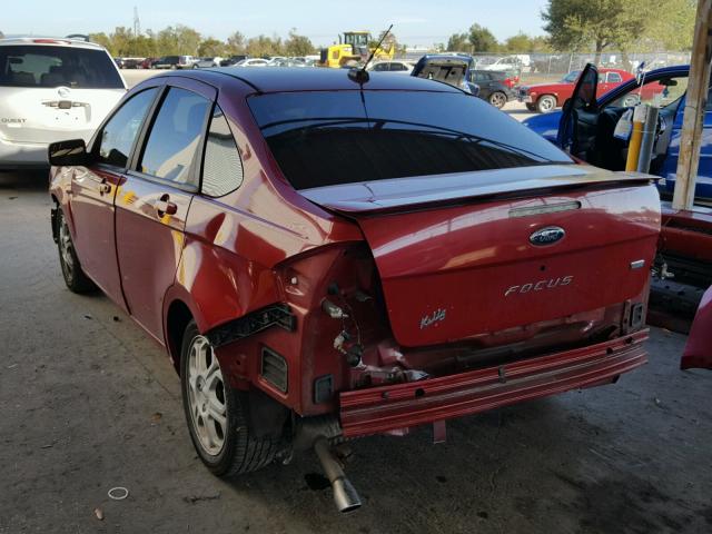 1FAHP36NX9W126935 - 2009 FORD FOCUS SES RED photo 3