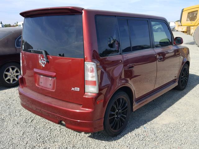 JTLKT324564066728 - 2006 TOYOTA SCION XB Бордовый фото 4