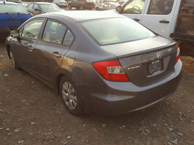 2HGFB2F53CH331563 - 2012 HONDA CIVIC LX GRAY photo 3