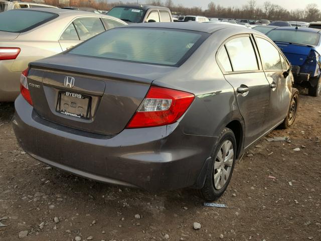 2HGFB2F53CH331563 - 2012 HONDA CIVIC LX GRAY photo 4