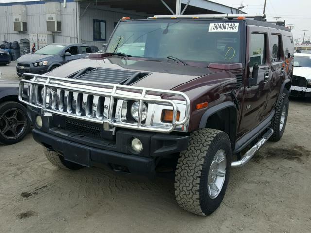 5GRGN23U26H116058 - 2006 HUMMER H2 MAROON photo 2