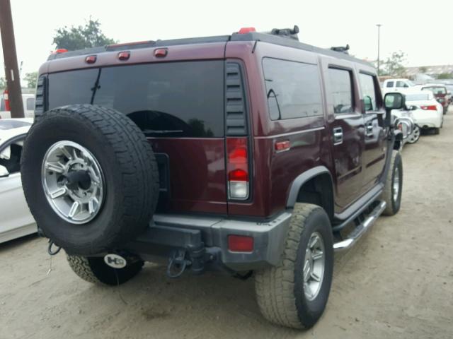 5GRGN23U26H116058 - 2006 HUMMER H2 MAROON photo 4