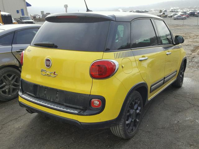 ZFBCFADH9FZ033054 - 2015 FIAT 500L TREKK YELLOW photo 4