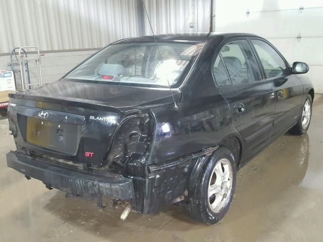 KMHDN46D54U763436 - 2004 HYUNDAI ELANTRA GL BLACK photo 4