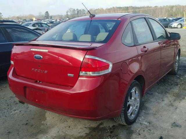 1FAHP36N89W117599 - 2009 FORD FOCUS SES RED photo 4