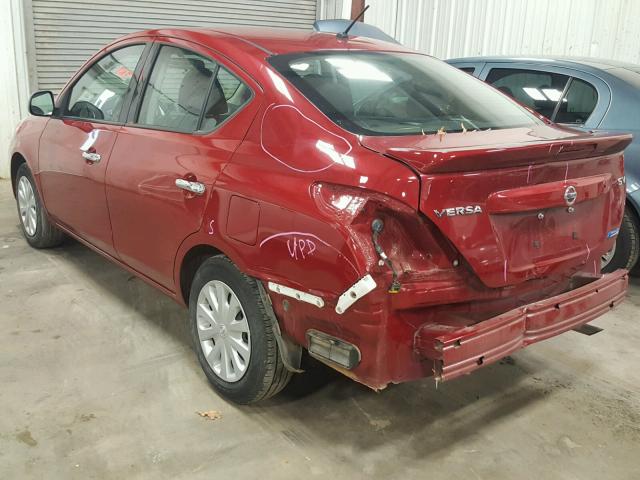 3N1CN7AP7EL869274 - 2014 NISSAN VERSA S RED photo 3