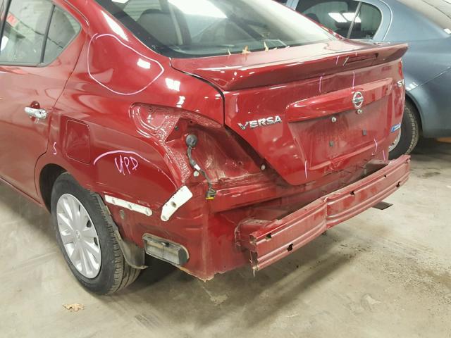 3N1CN7AP7EL869274 - 2014 NISSAN VERSA S RED photo 9