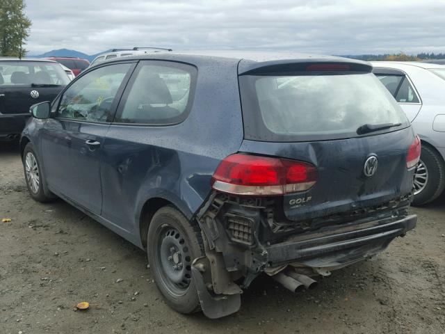 WVWBB7AJ4AW263657 - 2010 VOLKSWAGEN GOLF BLUE photo 3