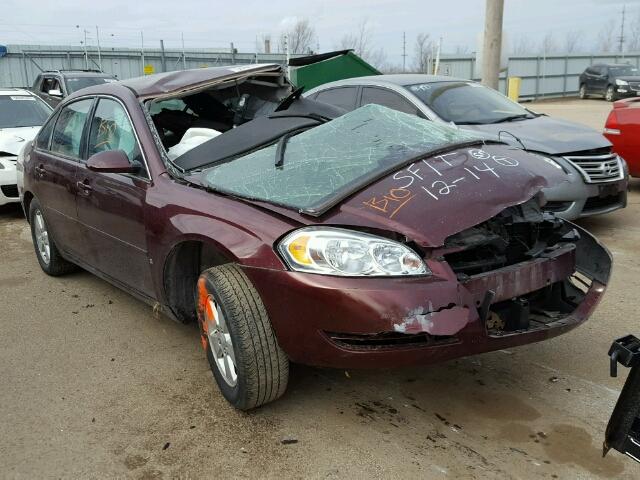 2G1WT58K479229472 - 2007 CHEVROLET IMPALA LT BURGUNDY photo 1