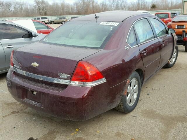 2G1WT58K479229472 - 2007 CHEVROLET IMPALA LT BURGUNDY photo 4