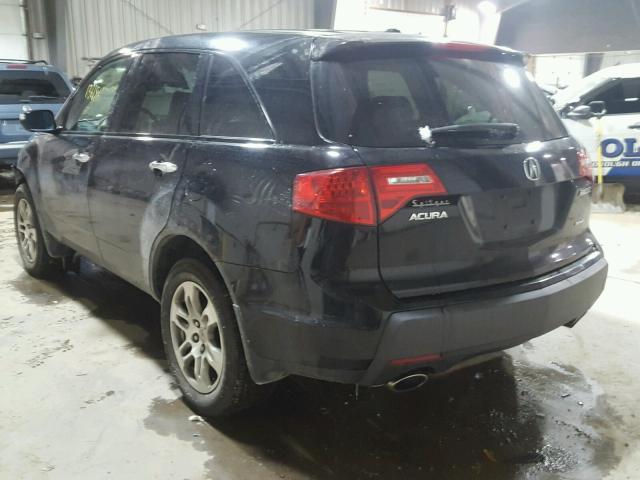 2HNYD28249H517393 - 2009 ACURA MDX BLACK photo 3