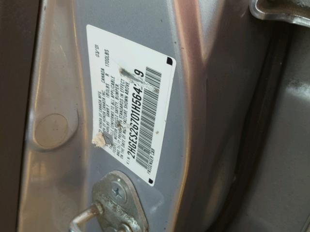 2HGES26701H564259 - 2001 HONDA CIVIC EX 银色 照片 10