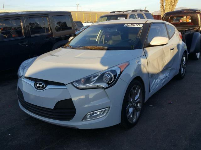 KMHTC6AD0EU186160 - 2014 HYUNDAI VELOSTER B WHITE photo 2