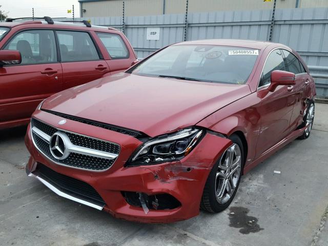 WDDLJ6FB0FA136546 - 2015 MERCEDES-BENZ CLS 400 BURGUNDY photo 2