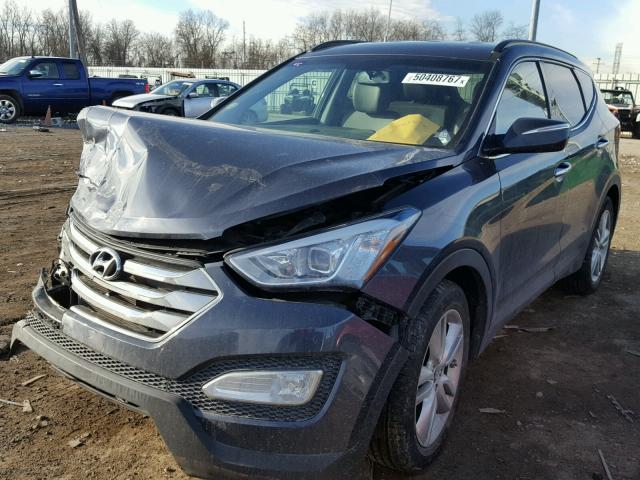 5XYZUDLA0EG227391 - 2014 HYUNDAI SANTA FE S BLUE photo 2