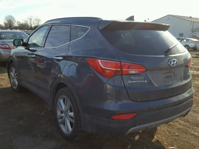 5XYZUDLA0EG227391 - 2014 HYUNDAI SANTA FE S BLUE photo 3