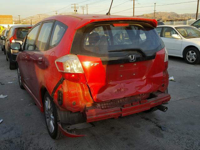 JHMGE88659S058452 - 2009 HONDA FIT SPORT RED photo 3