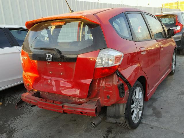 JHMGE88659S058452 - 2009 HONDA FIT SPORT RED photo 4