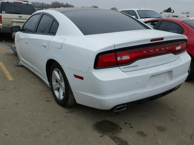 2C3CDXBG5EH150150 - 2014 DODGE CHARGER SE WHITE photo 3